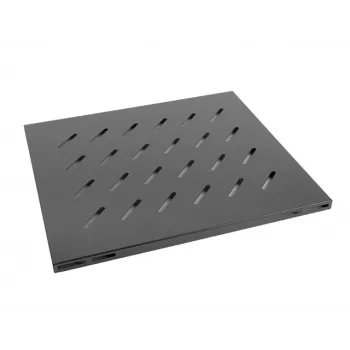 Lentyna stelažui LANBERG AK-1003-B — 1U 19 colių lentyna, 465×500×22 mm, 120 kg talpa, juoda