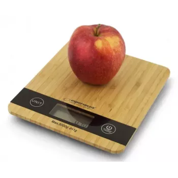 Elektrinės virtuvinės svarstyklės ESPERANZA EKS005 — 5 kg, 1 g tikslumas, bambuko platforma