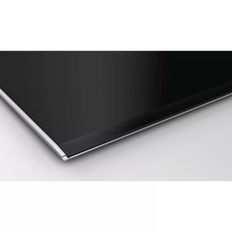 Bosch PXX675DC1E indukcinė kaitlentė, juoda su nerūdijančio plieno rėmu, įmontuojama, 4 zonos