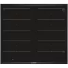Bosch PXX675DC1E indukcinė kaitlentė, juoda su nerūdijančio plieno rėmu, įmontuojama, 4 zonos