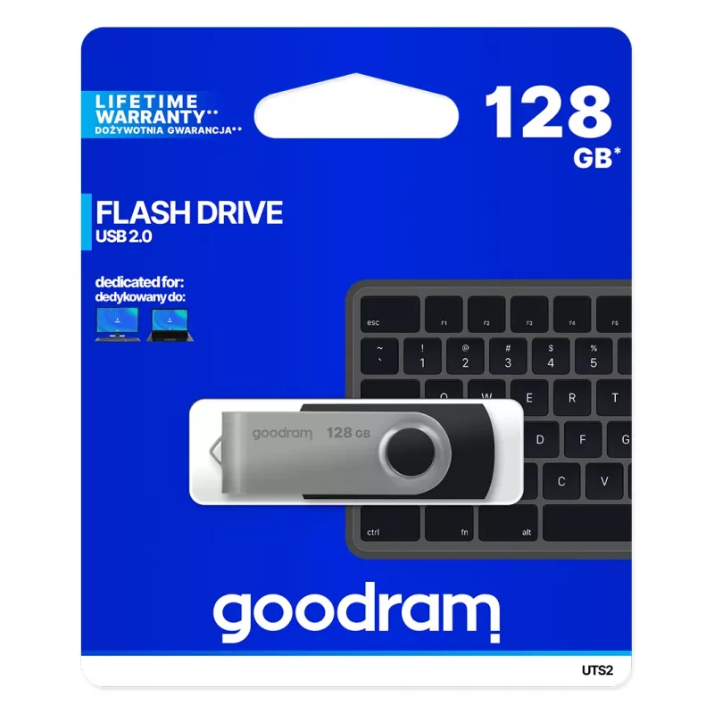 Goodram UTS2 USB atmintukas 128 GB USB Type-A 2.0 Juoda