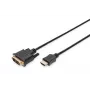 DIGITUS ASSMANN HDMI adapterio laidas, tipas A-DVI(18+1) M/M, 2m, Full HD, juodas