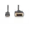 DIGITUS ASSMANN HDMI adapterio laidas, tipas A-DVI(18+1) M/M, 2m, Full HD, juodas