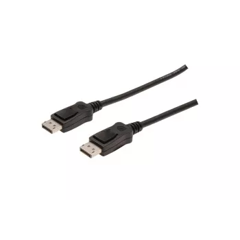 DIGITUS DisplayPort jungiamasis kabelis, DP kištukas/kištukas, 1 m su fiksatoriumi, Ultra HD 4K, juodas