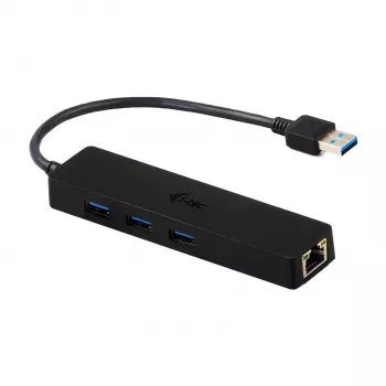 i-tec Advance USB 3.0 plonas 3 prievadų USB HUB su Gigabit Ethernet adapteriu, juodas
