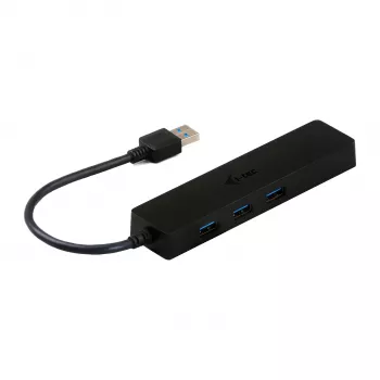 i-tec Advance USB 3.0 plonas 3 prievadų USB HUB su Gigabit Ethernet adapteriu, juodas