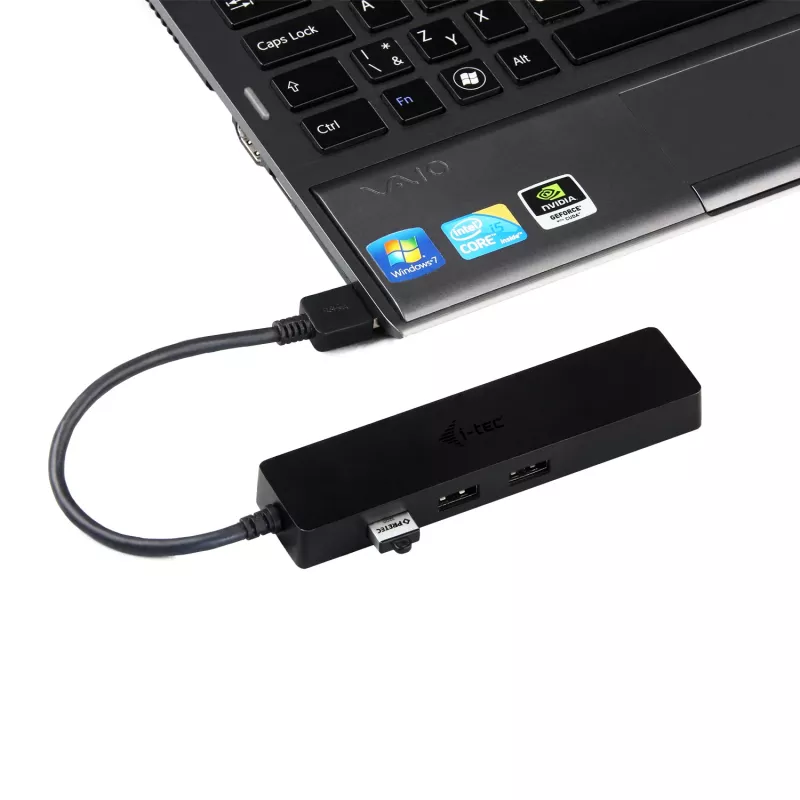 i-tec Advance USB 3.0 plonas 3 prievadų USB HUB su Gigabit Ethernet adapteriu, juodas