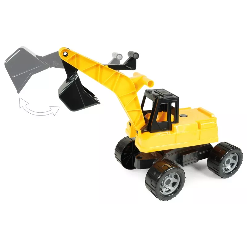 Lena GIGA TRUCKS Ekskavatorius, plastikinis, juodas/geltonas, 70 cm