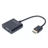 DIGITUS HDMI į VGA keitiklis, adapteris Typ A - VGA (D-Sub) jungtis, 3,5 mm garso lizdas, juodas
