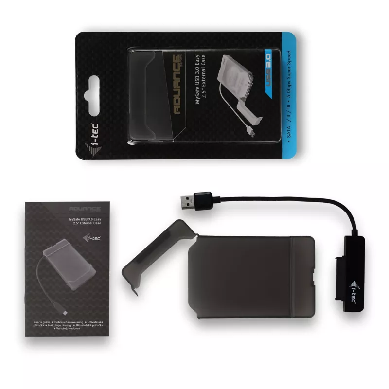 Išorinis HDD/SSD korpusas i-tec MySafe USB 3.0 Easy 2.5 colio juodas
