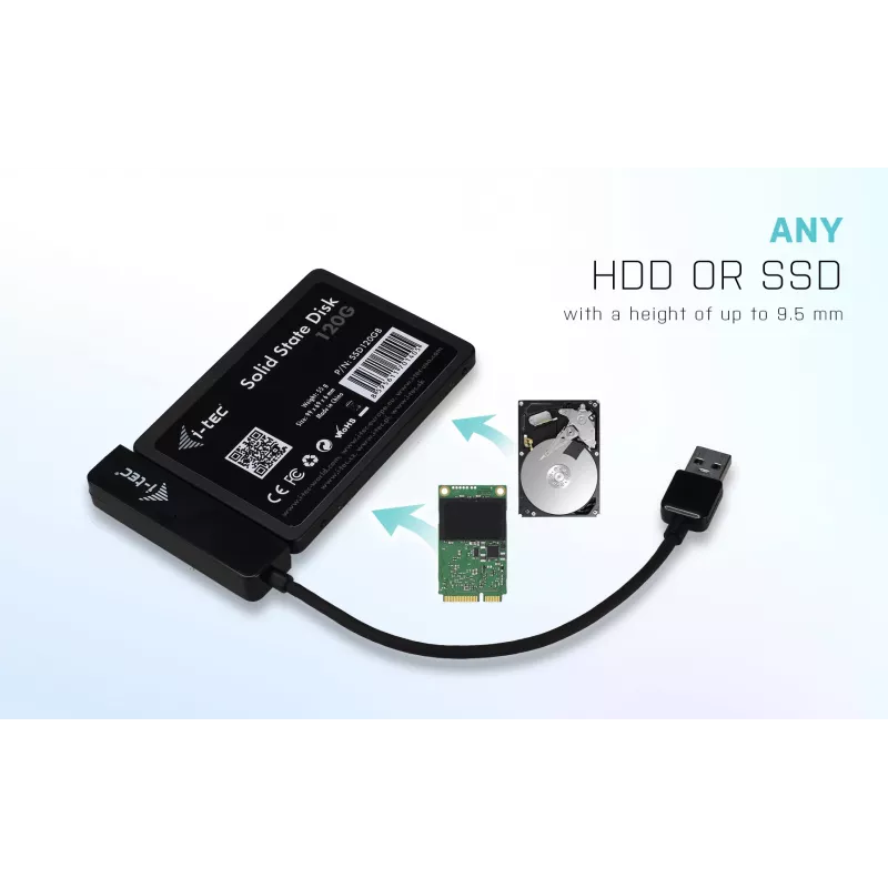 Išorinis HDD/SSD korpusas i-tec MySafe USB 3.0 Easy 2.5 colio juodas