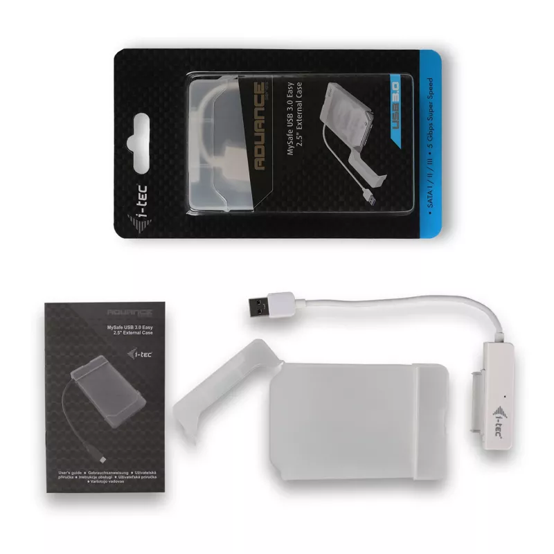 Išorinis dėklas HDD/SSD i-tec MySafe USB 3.0 Easy 2,5 colio – Baltas