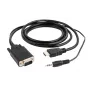 GEMBIRD HDMI į VGA ir garso adapterio laidas, vienas prievadas, 1,8 m – juodas