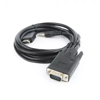 GEMBIRD HDMI į VGA ir garso adapterio laidas, vienas prievadas, 1,8 m – juodas