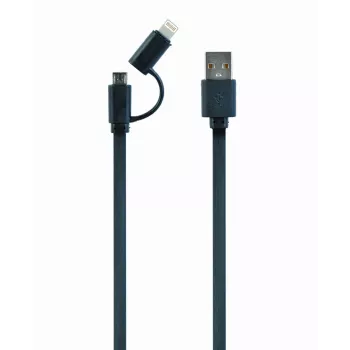 GEMBIRD USB į Apple Lightning ir Micro USB įkrovimo kombinacija laidas 1m - Juoda