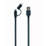 GEMBIRD USB į Apple Lightning ir Micro USB įkrovimo kombinacija laidas 1m - Juoda