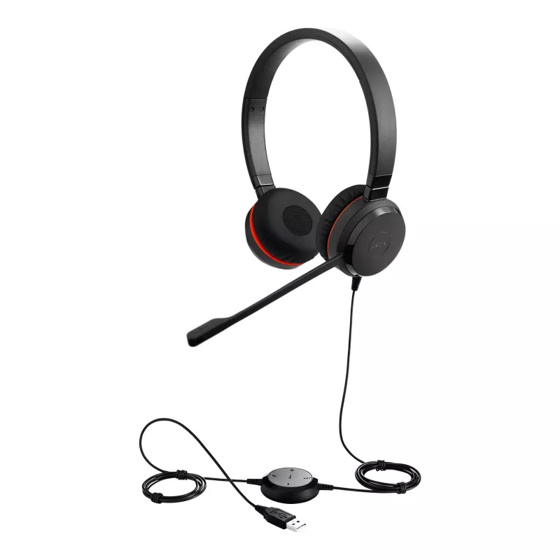 Jabra EVOLVE 30 II MS Stereo laidinis ausinių komplektas, 150–7000 Hz, biurui / skambučių centrui, 171 g, juodos spalvos