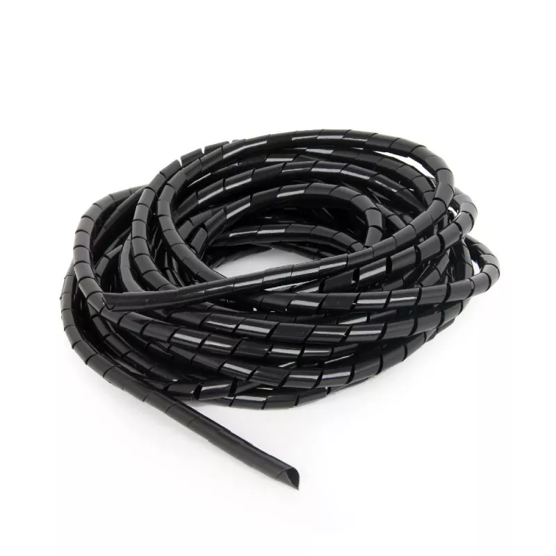 GEMBIRD 12mm spiralinis kabelių vyniotuvas, 10m – juodas