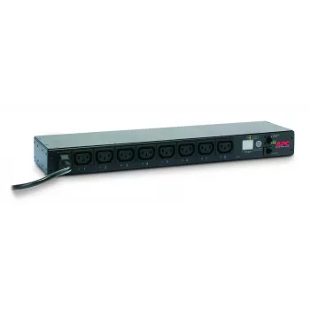 APC NetShelter perjungiamas stovo PDU, 1U, 1 fazė, 2,3kW 230V 10A arba 2,5kW 208V 12A, 8 C13 lizdų, C14 laidas