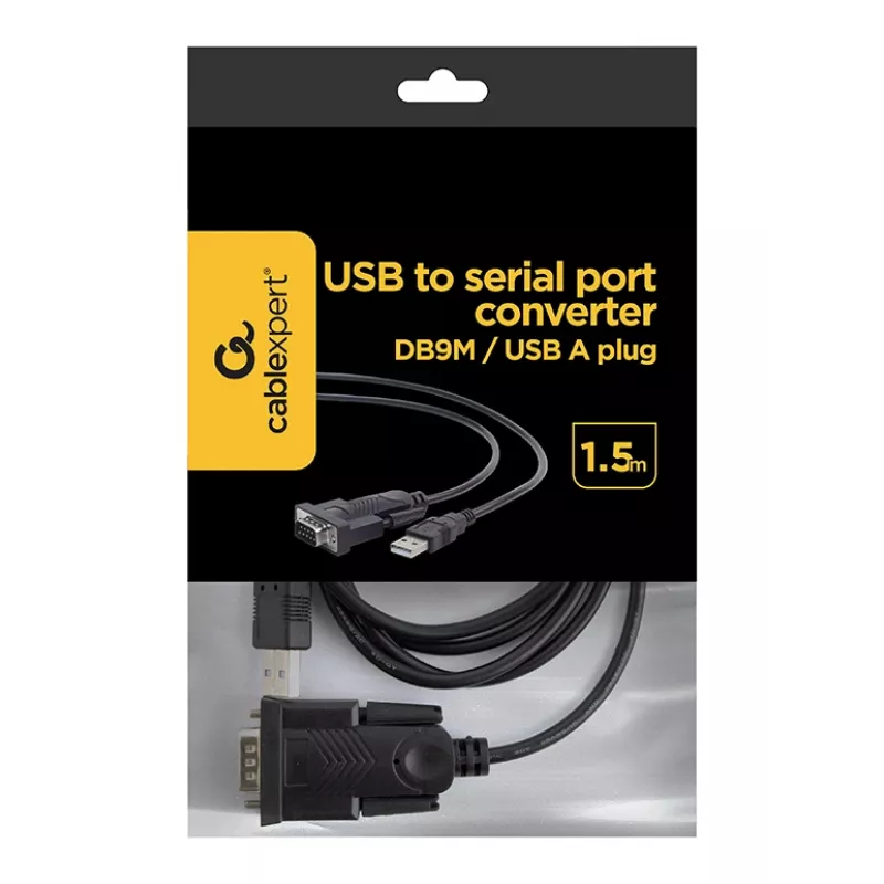 GEMBIRD USB į DB9M RS232 PL2303TA keitiklis juodas – 1,5 m