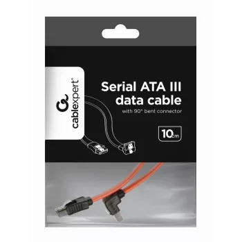 GEMBIRD SATA III duomenų kabelis su 90 laipsnių kampu lenktu jungtimi, 50cm - Metal ClIPS