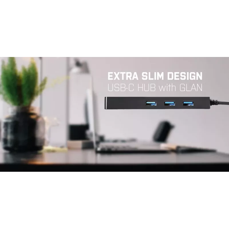 i-tec Advance USB-C Slim Passive HUB 3 prievadai + Gigabit Ethernet adapteris