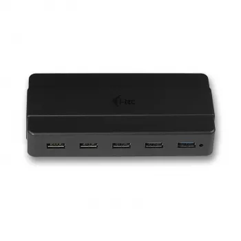 i-tec USB 3.0 įkrovimo šakotuvas 7 prievadai su maitinimo adapteriu USB 3.2 Gen 1 Type-B