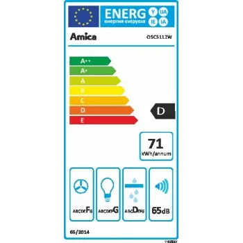 Amica OSC5112W gartraukis, aliuminio filtras, 65 dB