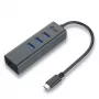 i-tec Metal USB-C HUB 3 prievadų + Gigabit Ethernet adapteris
