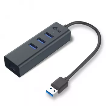 i-tec Metal USB 3.0 HUB 3 prievadai + Gigabit Ethernet adapteris