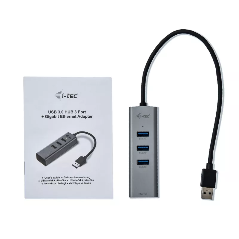 i-tec Metal USB 3.0 HUB 3 prievadai + Gigabit Ethernet adapteris