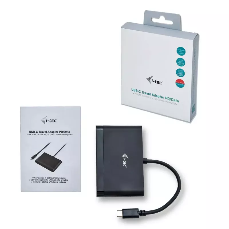 USB-C į HDMI kelioninis adapteris ITEC i-tec USB C HDMI Travel Adapter PD/Data — juodas