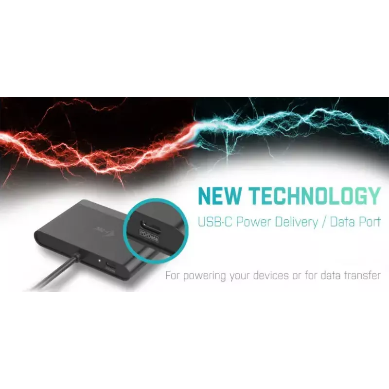 USB-C į HDMI kelioninis adapteris ITEC i-tec USB C HDMI Travel Adapter PD/Data — juodas