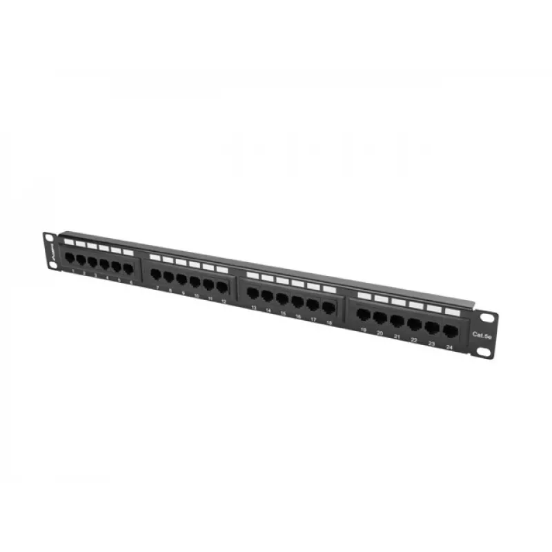 Lanberg PPU5-1024-B komutacijos skydelis, 24 prievadų, 1U, 19 col., Cat5e UTP, metalinis, juodas