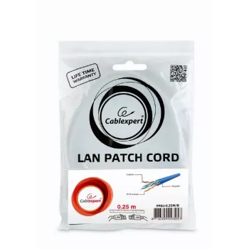 Gembird PP6U-0.25M/B tinklo laidas RJ-45 Cat6 0,25 m mėlynas
