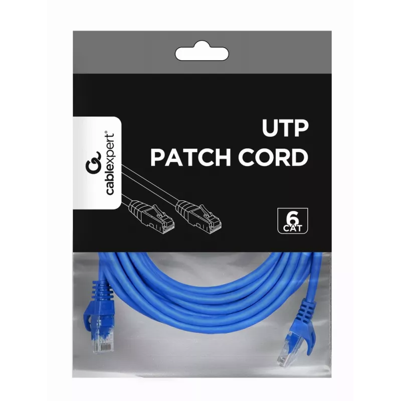 Gembird PP6U-5M/B – CAT6 UTP patch kabelis 5 m mėlynas