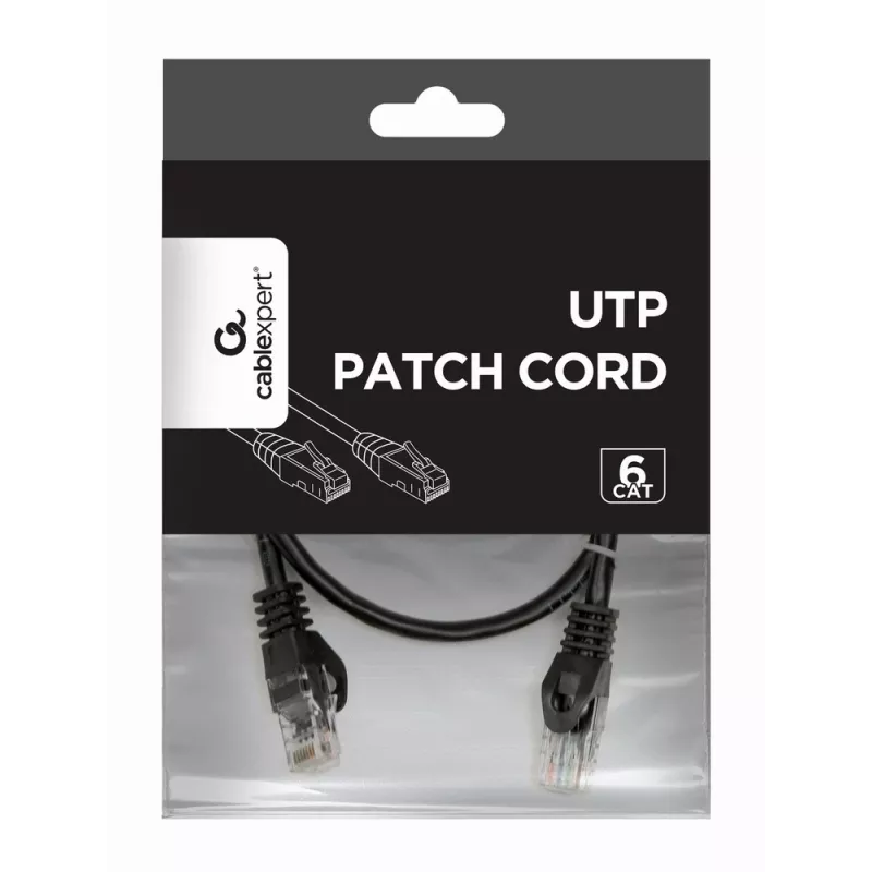 Tinklo kabelis Gembird PP6U-0.5M Juodas Cat6 U/UTP