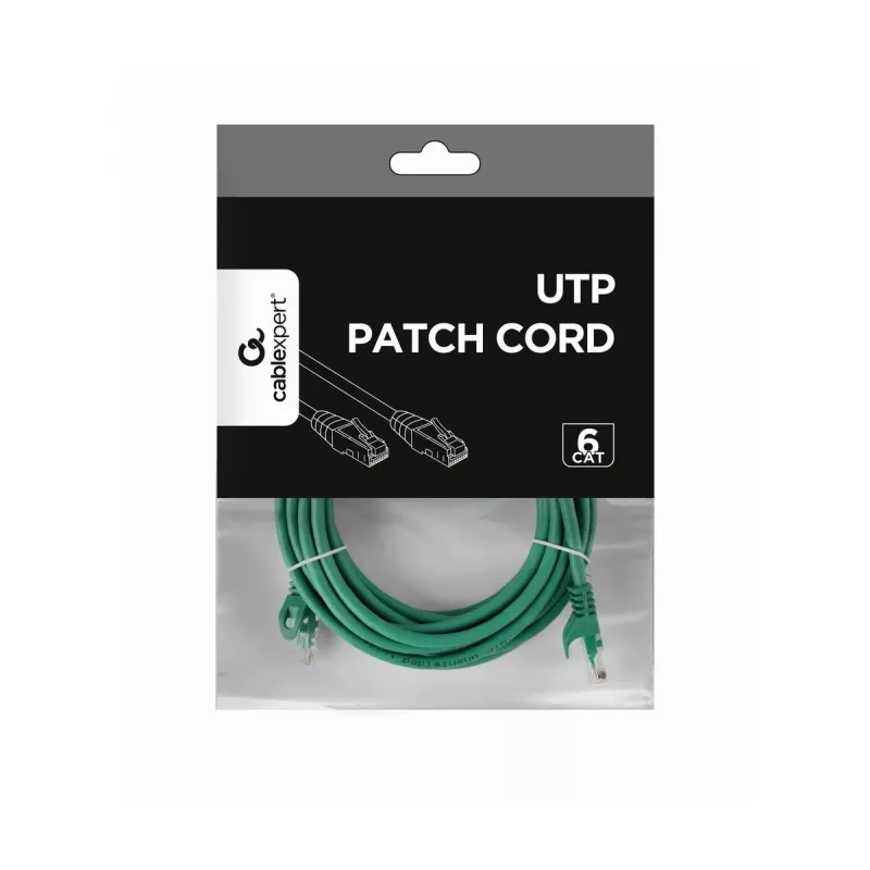 Gembird PP6U-5M/G 5 m CAT6 UTP Ethernet pataisos laidas – žalias