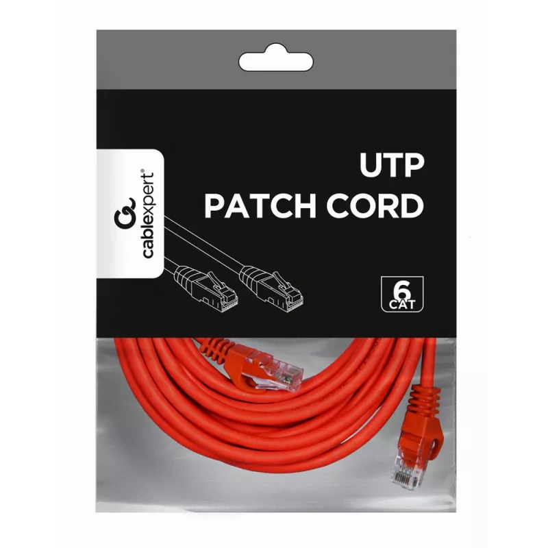 Gembird PP6U-5M/R – Patch kabelis CAT6 UTP 5 m raudonas