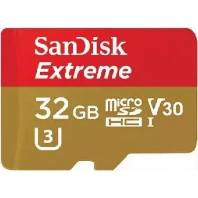 WESTERN DIGITAL SanDisk micro SDXC Extreme 32GB (A1/ V30/ U3/ UHS-I/ Cl.10/ R100/ W60) su adapteriu veiksmo kameroms