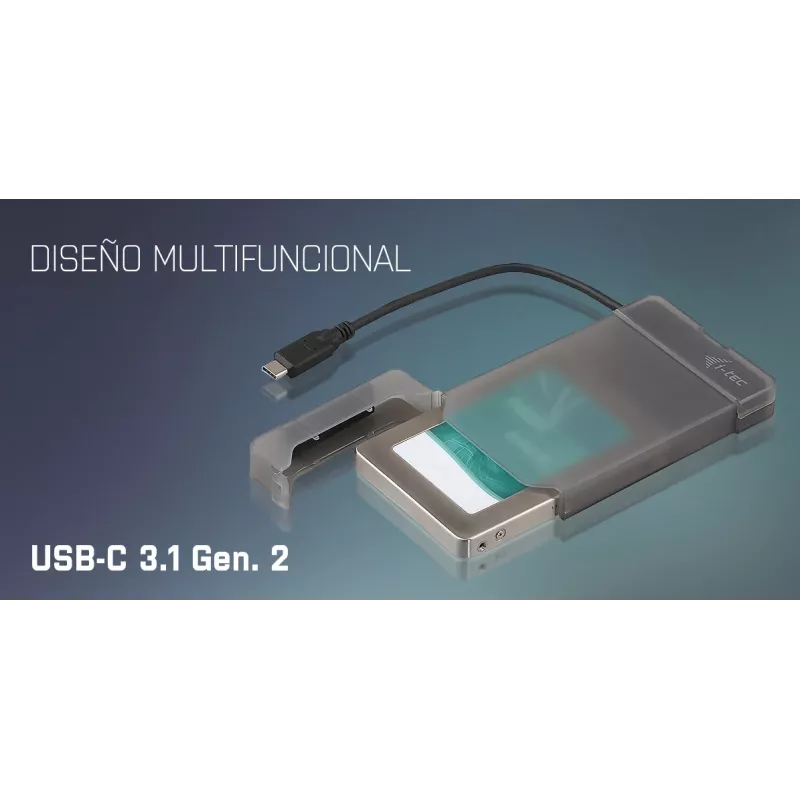 i-tec MySafe USB-C 3.1 Gen. 2 easy, išorinis korpusas 2,5 inch SATA diskams, juodas