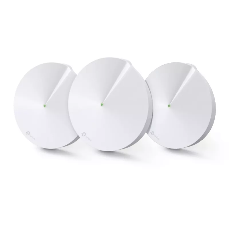 TP-Link AC1300 Deco M5 belaidžio tinklo maršrutizatorių rinkinys (3 vnt.), balta, vidinė antena, tinklo sistema, dviejų juostų (2,4 GHz / 5 GHz), Wi-Fi 5 (802.11ac), 1300 Mbit/s