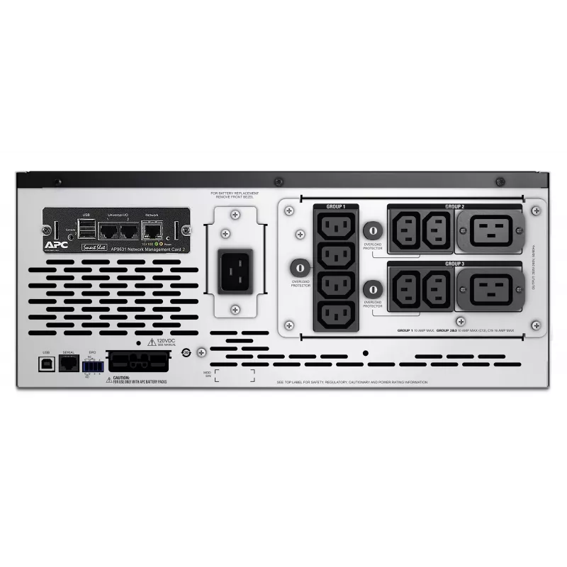 APC Smart-UPS X SMX2200HVNC – 2200VA, 8x C13 + 2x C19 lizdai, USB, praplečiamas veikimo laikas, trumpas gylis, NMC