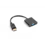 Vaizdo kabelio adapteris LANBERG AD-0002-BK – VGA (moteriška) į DisplayPort (vyriška), 0,2 m, 1920×1200@60Hz, DP 1.1a, juodas