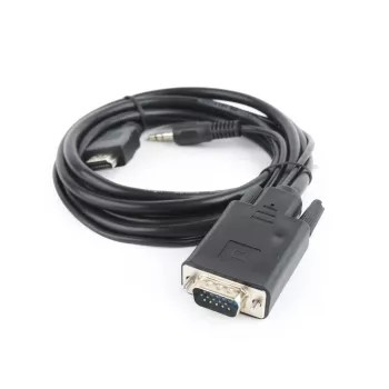 GEMBIRD HDMI į VGA ir garso adapterio laidas, vienas prievadas, 3 m, juodas
