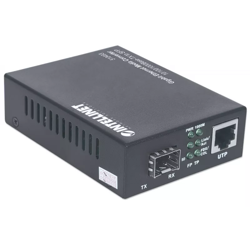 Intellinet Gigabit Ethernet į SFP medijos keitiklis, 10/100/1000Base-Tx į SFP lizdą, be modulio