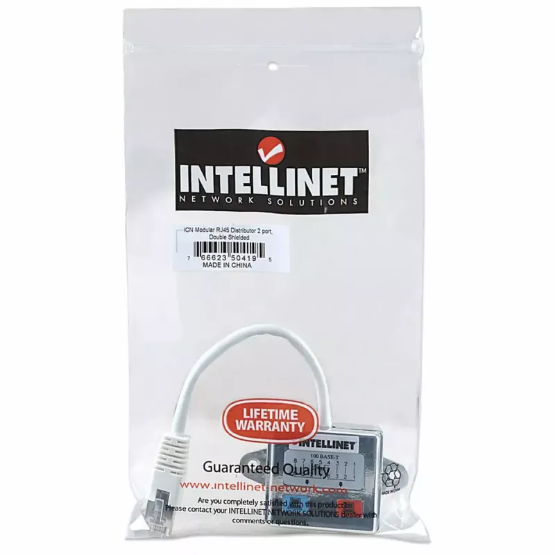Intellinet 2 prievadų modulinis skirstytuvas, Cat5e, FTP, leidžia dviem RJ45 prievadams naudoti vieną Cat5e tinklo kabelį