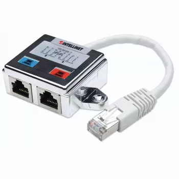 Intellinet 2 prievadų modulinis skirstytuvas, Cat5e, FTP, leidžia dviem RJ45 prievadams naudoti vieną Cat5e tinklo kabelį