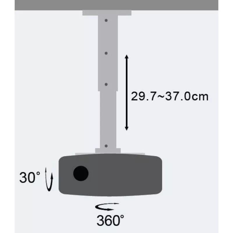 Techly projektoriaus lubų laikiklio prailginimas 30-37 cm sidabrinis ICA-PM 102S