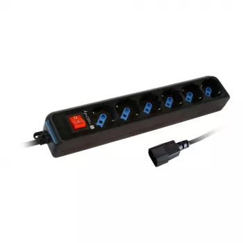 Techly 6 lizdų ilgintuvas juodas su VDE kištuku IUPS-PCP-6V